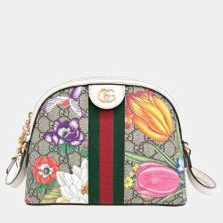 Gucci Multicolor Canvas and Leather Ophidia Supreme Flora crossbody Bag