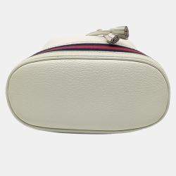 Gucci Cream Leather Ophidia small bucket bag