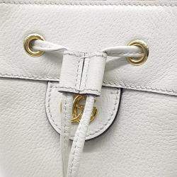 Gucci Cream Leather Ophidia small bucket bag