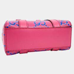 Gucci Pink Leather Supreme Mini Tote and Shoulder Bag