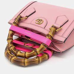 Gucci Pink Leather Diana tote and shoulder bag