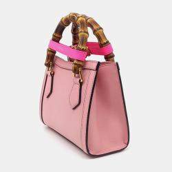 Gucci Pink Leather Diana tote and shoulder bag