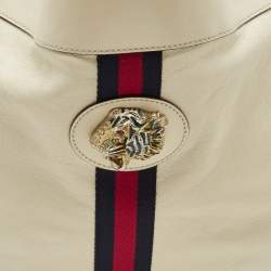 Gucci Off White Leather Large Web Rajah Tote