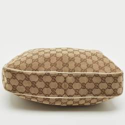 Gucci White/Beige GG Canvas and Leather Charmy Hobo 