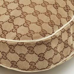 Gucci White/Beige GG Canvas and Leather Charmy Hobo 