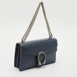 Gucci Navy Blue Leather Small Dionysus Shoulder Bag