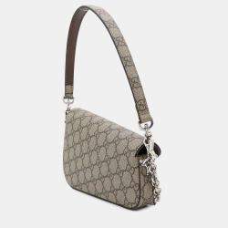 Gucci Beige GG Supreme Canvas and Leather Horsebit 1955 Mini Shoulder Bag