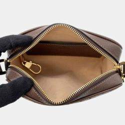 Gucci Beige & Brown PVC and Leather Ophidia GG Supreme Shoulder Bag