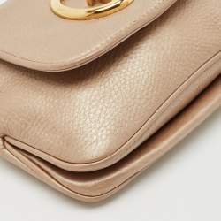 Gucci Metallic Beige Leather Small 1973 Chain Crossbody Bag