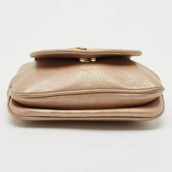 Gucci Metallic Beige Leather Small 1973 Chain Crossbody Bag