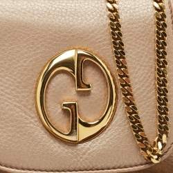 Gucci Metallic Beige Leather Small 1973 Chain Crossbody Bag