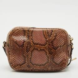 Gucci Brown/Orange Python Small Soho Disco Crossbody Bag
