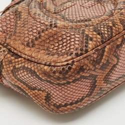 Gucci Brown/Orange Python Small Soho Disco Crossbody Bag