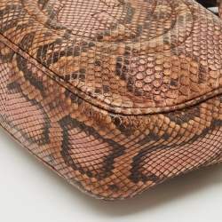 Gucci Brown/Orange Python Small Soho Disco Crossbody Bag