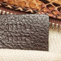 Gucci Brown/Orange Python Small Soho Disco Crossbody Bag