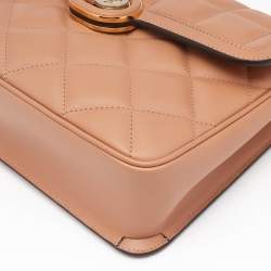 Gucci Beige Quilted Leather Small Deco Shoulder Bag