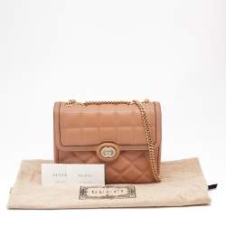 Gucci Beige Quilted Leather Small Deco Shoulder Bag