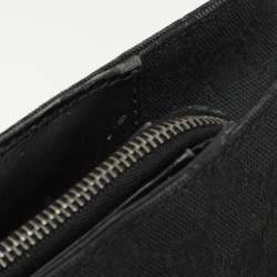 Pre Owned Gucci Black GG Canvas and Leather Braided Handle Tote