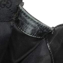 Pre Owned Gucci Black GG Canvas and Leather Braided Handle Tote