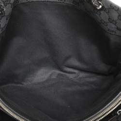 Pre Owned Gucci Black GG Canvas and Leather Braided Handle Tote