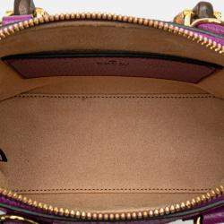 Gucci Purple Mini Dollar Calfskin Bamboo Diana Dome Satchel