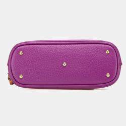 Gucci Purple Mini Dollar Calfskin Bamboo Diana Dome Satchel