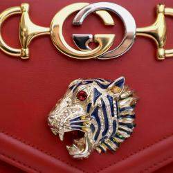 Gucci Red Medium Leather Rajah Crossbody