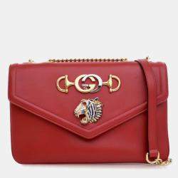 Gucci Red Medium Leather Rajah Crossbody