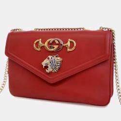 Gucci Red Medium Leather Rajah Crossbody