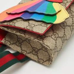 Pre Owned Gucci Beige GG Supreme Canvas Butterfly Waist Belt Bag