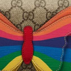 Pre Owned Gucci Beige GG Supreme Canvas Butterfly Waist Belt Bag