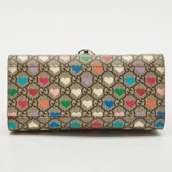 Gucci Multicolor GG Hearts Supreme Canvas and Leather Messenger Bag
