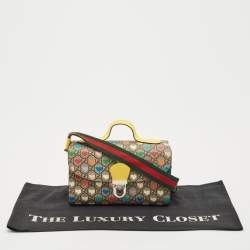 Gucci Multicolor GG Hearts Supreme Canvas and Leather Messenger Bag
