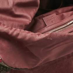 Gucci Pink/Beige GG Supreme Canvas Blooms Drawstring Bakcpack