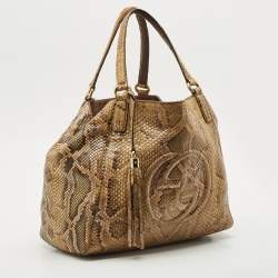 Gucci Beige Python Medium Dubai Exclusive Soho Tote