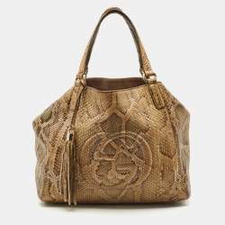 Gucci Beige Python Medium Dubai Exclusive Soho Tote