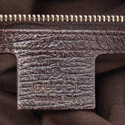 Pre Owned Gucci Beige GG Canvas and Leather Medium Horsebit Shoulder Bag