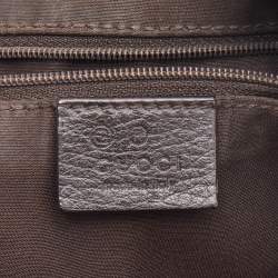 Gucci Dark Brown GG Fabric and Leather Abbey D-Ring Messenger Bag