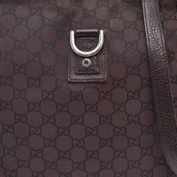 Gucci Dark Brown GG Fabric and Leather Abbey D-Ring Messenger Bag