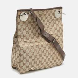 Gucci Beige/Brown GG Canvas and Leather Eclipse Messenger Bag