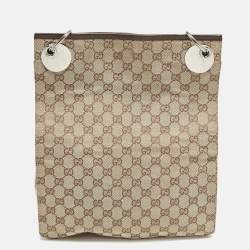 Gucci Beige/Brown GG Canvas and Leather Eclipse Messenger Bag