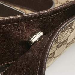 Gucci Beige/Brown GG Canvas and Leather Eclipse Messenger Bag
