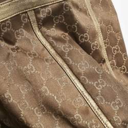 Gucci Brown/Gold GG Fabric and Leather Abbey D-Ring Tote