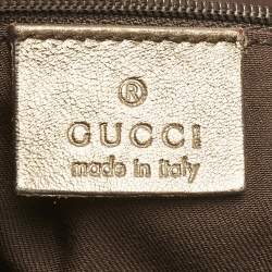 Gucci Brown/Gold GG Fabric and Leather Abbey D-Ring Tote