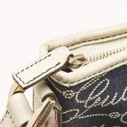 Gucci Blue Logo Denim and Leather Abbey D-Ring Messenger Bag