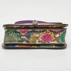 Gucci Multicolor Python Jackie Flap Crossbody Bag