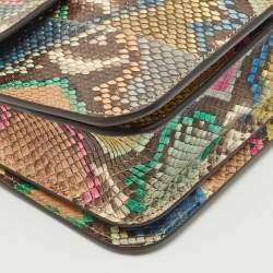Gucci Multicolor Python Jackie Flap Crossbody Bag
