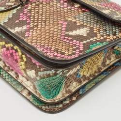 Gucci Multicolor Python Jackie Flap Crossbody Bag