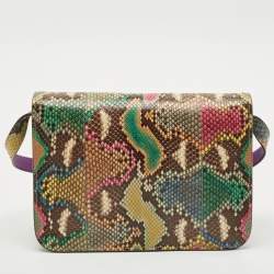 Gucci Multicolor Python Jackie Flap Crossbody Bag