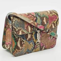 Gucci Multicolor Python Jackie Flap Crossbody Bag